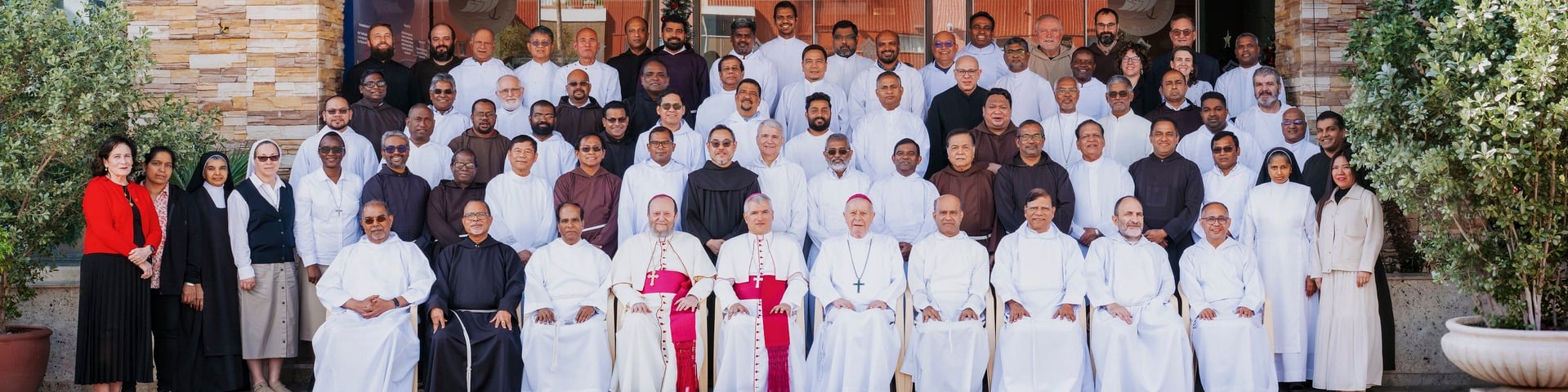 Clergy and faithful of the Vicariate gathered outside the church